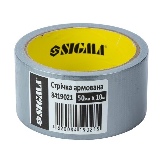 Лента армована (серая) 50мм*10м SIGMA (8419021), фото  | SNABZHENIE.com.ua