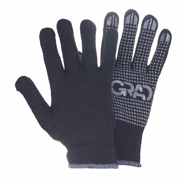 Перчатки трикотажные с ПВХ точкой р10 Лайт черные GRAD, фото , изображение 2 | SNABZHENIE.com.ua