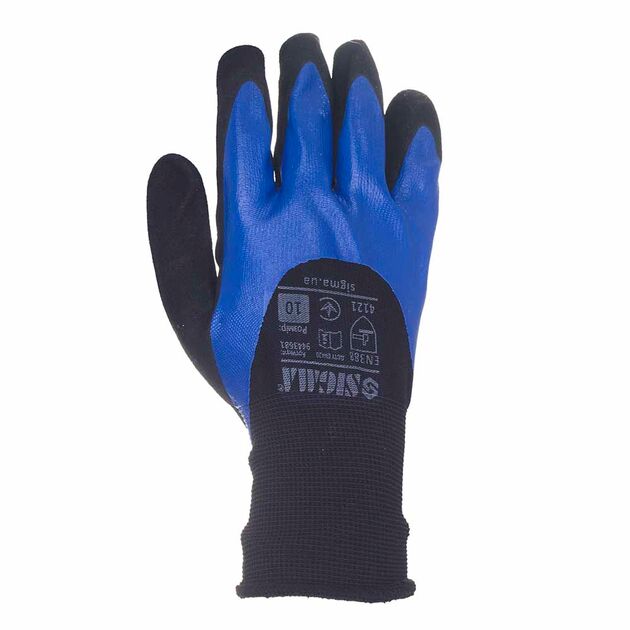 Перчатки трикотажные с двойным нитриловым покрытием, SIGMA 9443681, фото , изображение 2 | SNABZHENIE.com.ua