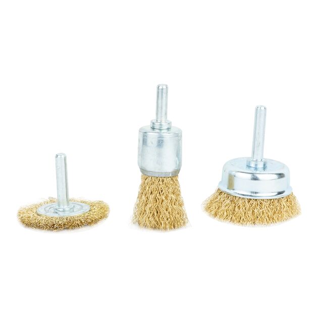 Набор проволочных щеток 3шт 25; 50; 50мм, хвостовик 6мм GRAD, фото , изображение 2 | SNABZHENIE.com.ua