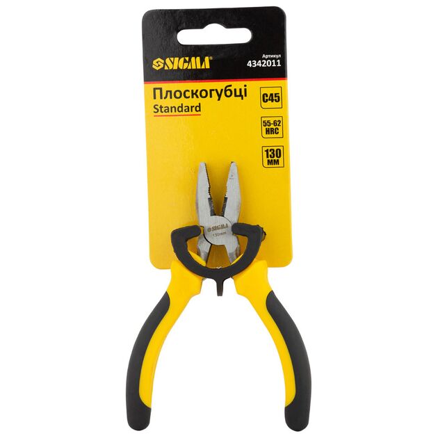 Плоскогубцы 130мм Standard SIGMA, фото , изображение 3 | SNABZHENIE.com.ua