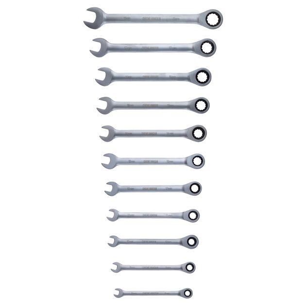 Ключи трещоточные рожково-накидные 11шт (8-19мм) CrV SIGMA, фото , изображение 3 | SNABZHENIE.com.ua