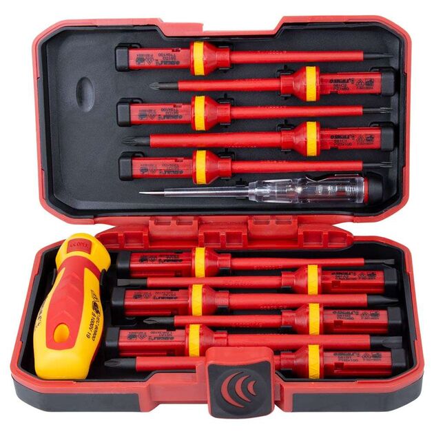 Набір викруток діелектричних 11 шт + викрутка-індикатор 250В CrV (пластиковий кейс) SIGMA (4008411), фото , зображення 2 | SNABZHENIE.com.ua