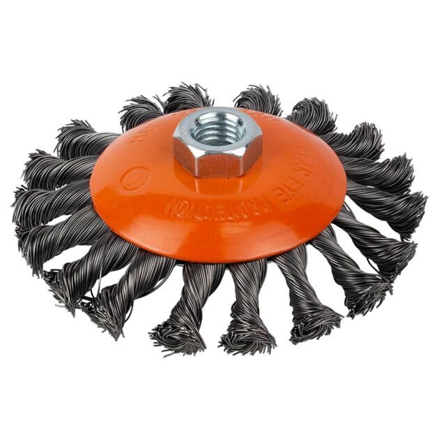 Конусообразная проволочная щетка 115мм М14*2мм (стальная) GRAD, фото  | SNABZHENIE.com.ua