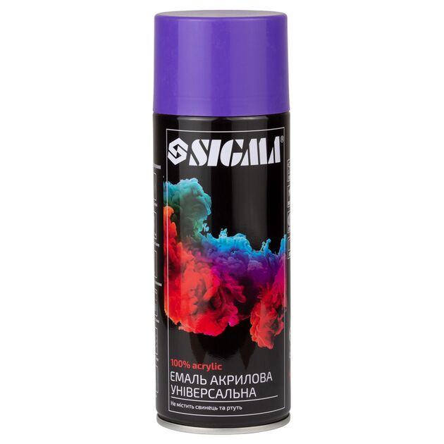 Эмаль акриловая аэрозольная 400мл RAL 4005 фиолетовый SIGMA, фото  | SNABZHENIE.com.ua