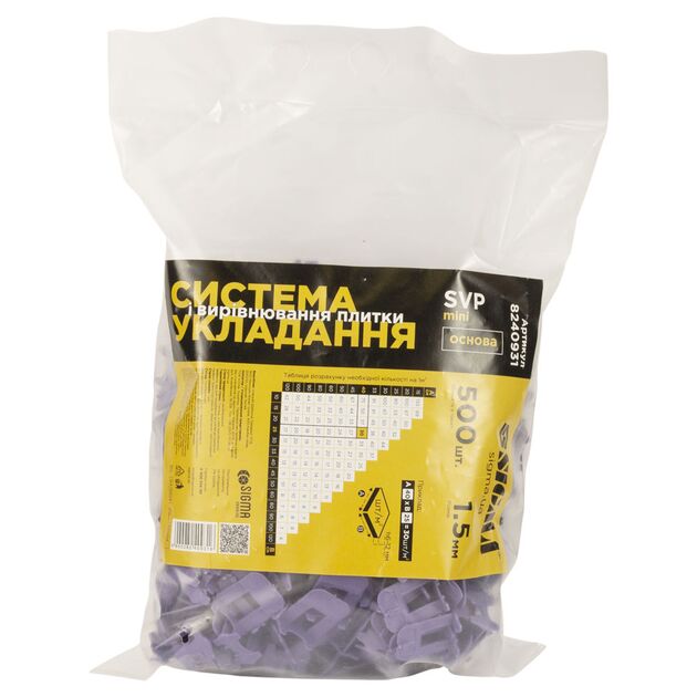 Система укладки и выравнивания плитки SVP Mini основание 1.5 мм 500шт SIGMA, фото  | SNABZHENIE.com.ua