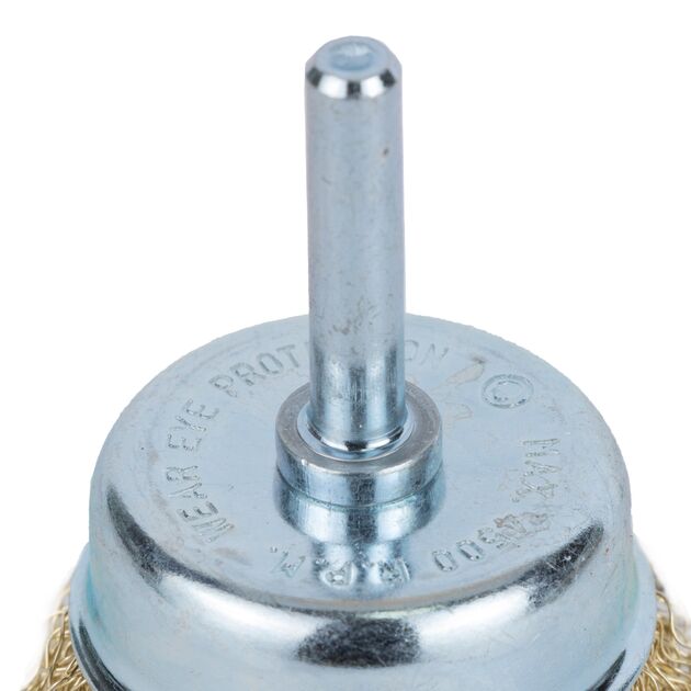 Щітка дротяна чашкоподібна 50мм хвостовик 6мм (латуньована) GRAD (9034055), фото , зображення 3 | SNABZHENIE.com.ua