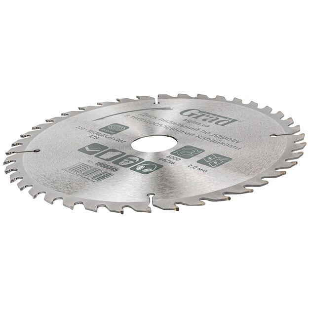 Диск пилковий по дереву з твердосплавними напайками 210*32(30;25.4)*40T GRAD (1958345), фото , зображення 2 | SNABZHENIE.com.ua