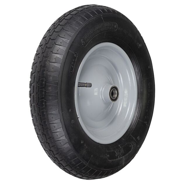 Колесо пневматичне 15 (4.00-8) 380*95мм ось ?20мм довжина 90мм для садово-будівельної тачки FLORA (5057554), фото , зображення 2 | SNABZHENIE.com.ua