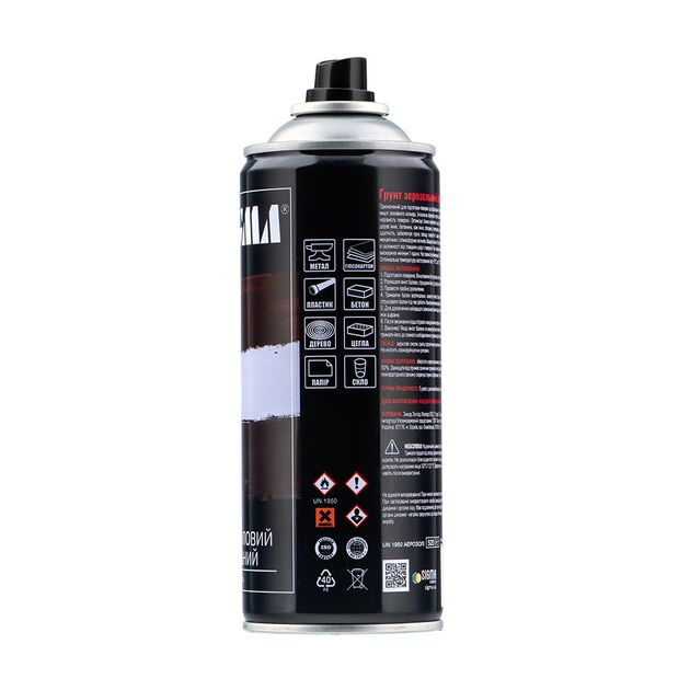 Аэрозольный акриловый грунт 400мл черный RAL 9005 SIGMA, фото , изображение 3 | SNABZHENIE.com.ua