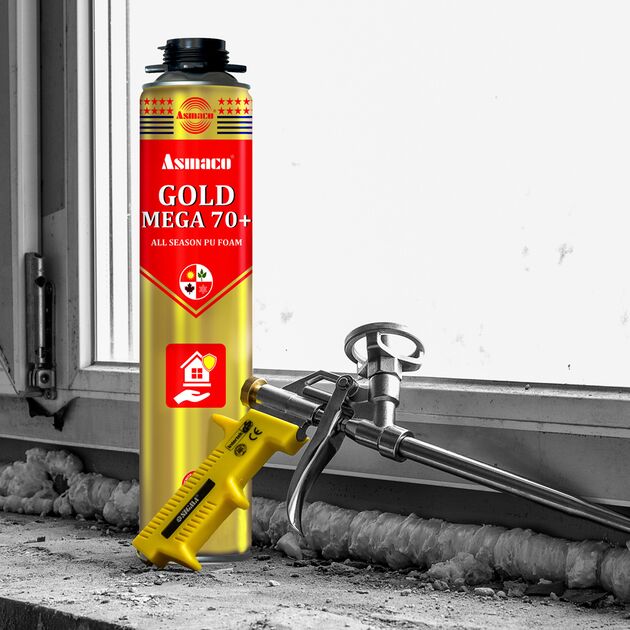 Піна монтажна професійна всесезонна 870 мл (1000 г) ОАЕ ASMACO (2726191), фото , зображення 2 | SNABZHENIE.com.ua
