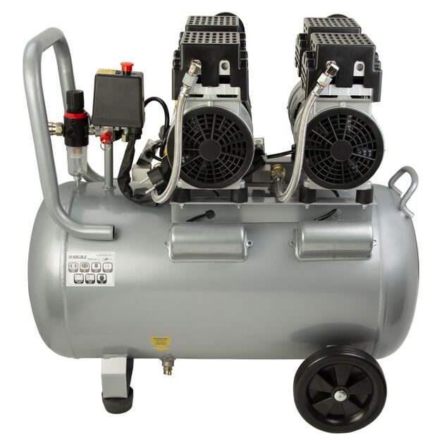 Компрессор 4-цилиндровый безмасляный 2.2 кВт, 50 л, 1400 об/мин, 8 бар, фото , изображение 3 | SNABZHENIE.com.ua