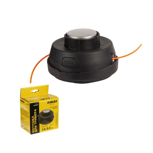 Катушка для триммера полуавтоматична M10*1.25, 1.6-3.0 мм, металевою кнопкою, підшипник SIGMA (5613441), фото  | SNABZHENIE.com.ua