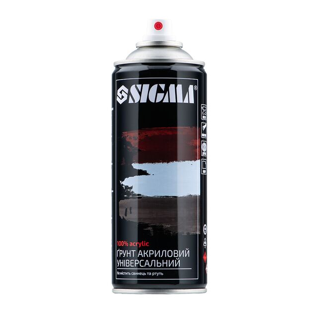 Грунт аэрозольный акриловый 400мл RAL 3009 SIGMA (красно-коричневый), фото , изображение 2 | SNABZHENIE.com.ua