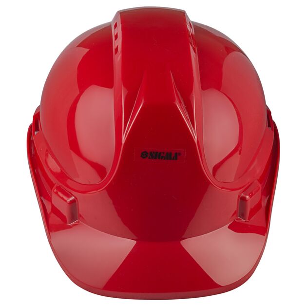 Каска строительная красная с 8 точками крепления SIGMA, фото  | SNABZHENIE.com.ua