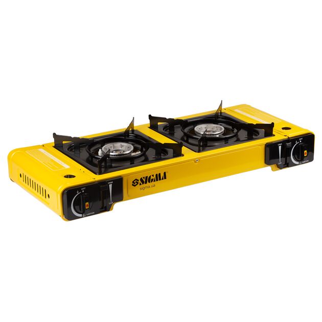 Газовая плита двухконфорочная с пьезоподжигом и адаптером, фото , изображение 3 | SNABZHENIE.com.ua