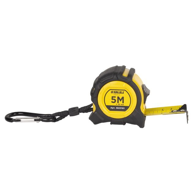 Рулетка магнитная обрезиненная Advanced нейлоновое покрытие 5м×25мм SIGMA (3823161), фото , изображение 2 | SNABZHENIE.com.ua