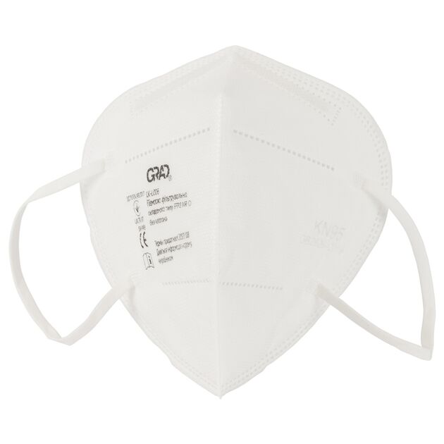 Полумаска фильтровальная складного типа FFP2 NR D без клапана GRAD, фото , изображение 2 | SNABZHENIE.com.ua