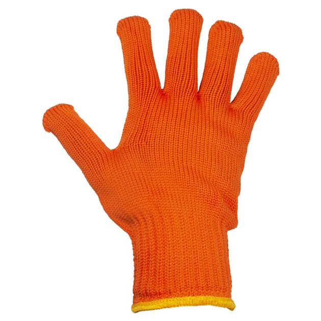 Перчатки трикотажные с ПВХ покрытием р10 Тризуб оранжевые SIGMA 12 пар, фото , изображение 3 | SNABZHENIE.com.ua