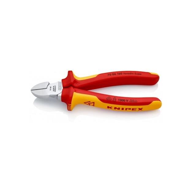 Кусачки-бокорізи KNIPEX, діелектричні, для робіт під напругою 10000В, 160мм, 0.216кг, фото , изображение 2 | SNABZHENIE.com.ua