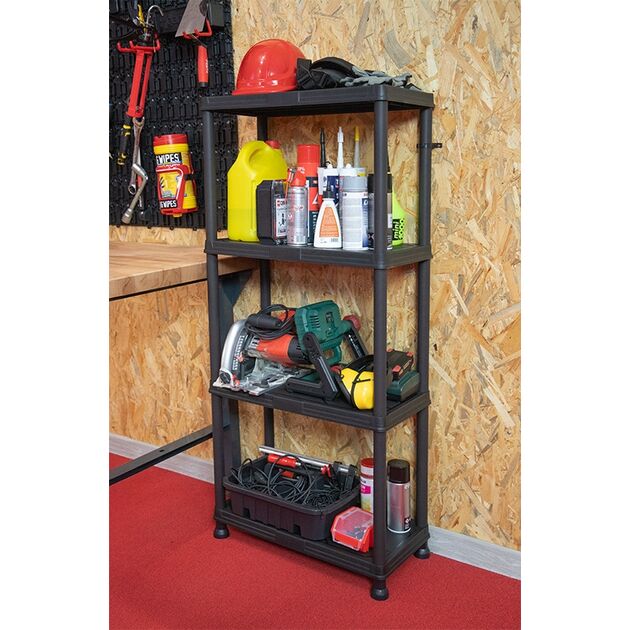 Система стеллажей QBRICK 60, стеллажи для хранения в мастерской, 4 полки, 100 кг, фото , зображення 2 | SNABZHENIE.com.ua