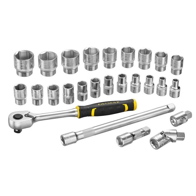 Набір головок торцевих 1/2 FATMAX® Maxi Drive, шестигранних, 26 предметів STANLEY FMMT98103-1, фото , зображення 2 | SNABZHENIE.com.ua