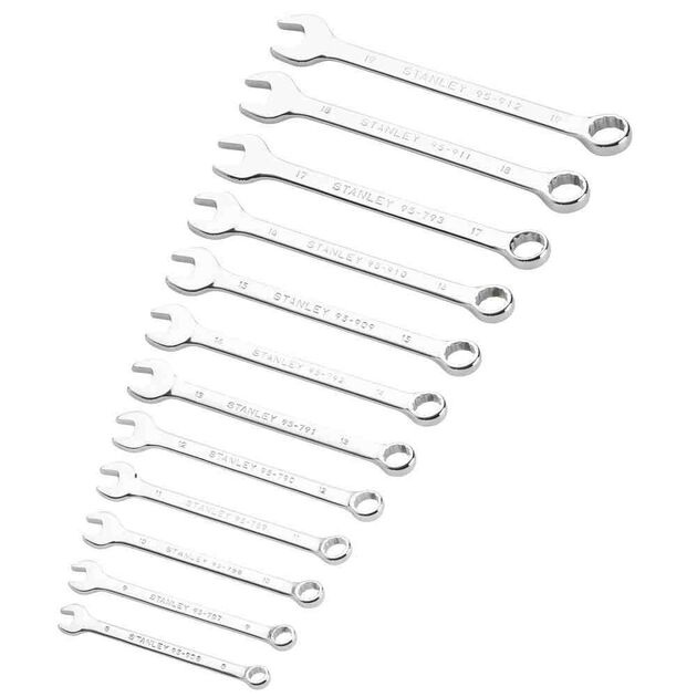 Ключи комбинированные STANLEY, М8-М19, хром-ванадиевые, 12 шт., фото  | SNABZHENIE.com.ua