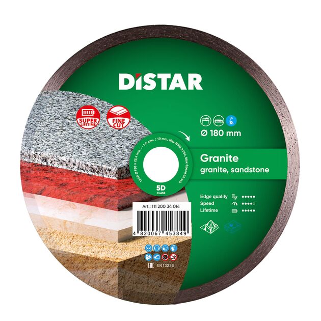 Круг алмазний відрізний DISTAR Granite 180 x 1,4 x 8,5 x 25,4 (1A1R), фото  | SNABZHENIE.com.ua