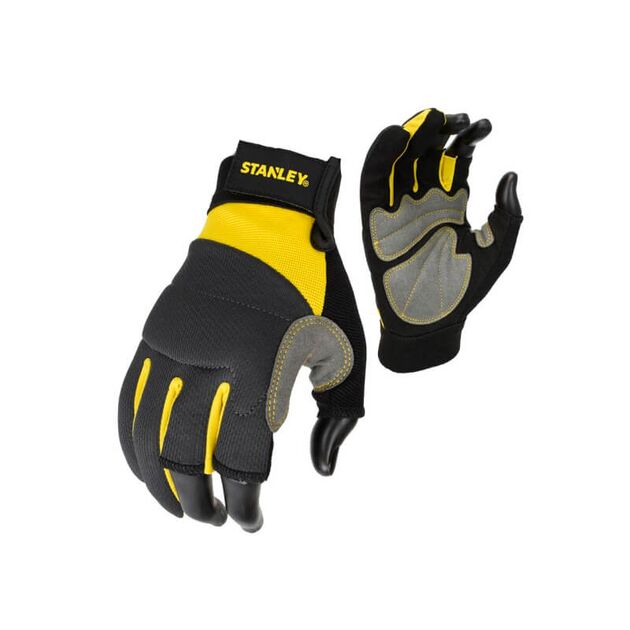 Перчатки Stanley універсальні, частково відкриті, з додатковими накладками на долонях і пальцях STANLEY SY650L, фото  | SNABZHENIE.com.ua