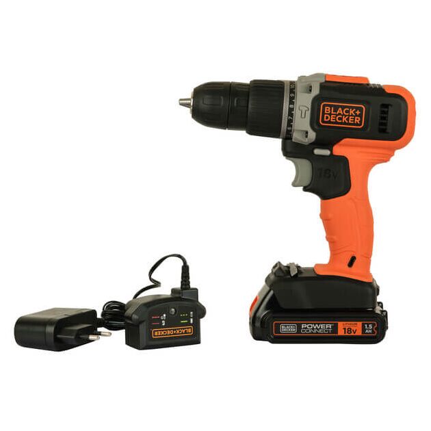 Дрель-шуруповерт ударна акумуляторна BLACK+DECKER BCD003C1, фото , зображення 2 | SNABZHENIE.com.ua