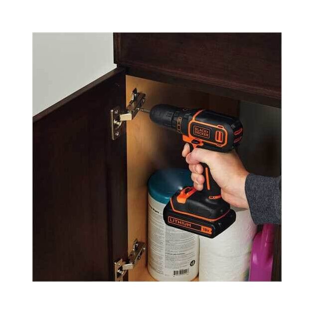 Аккумуляторная дрель-шуруповерт BLACK DECKER BDCDD18N, фото , изображение 3 | SNABZHENIE.com.ua