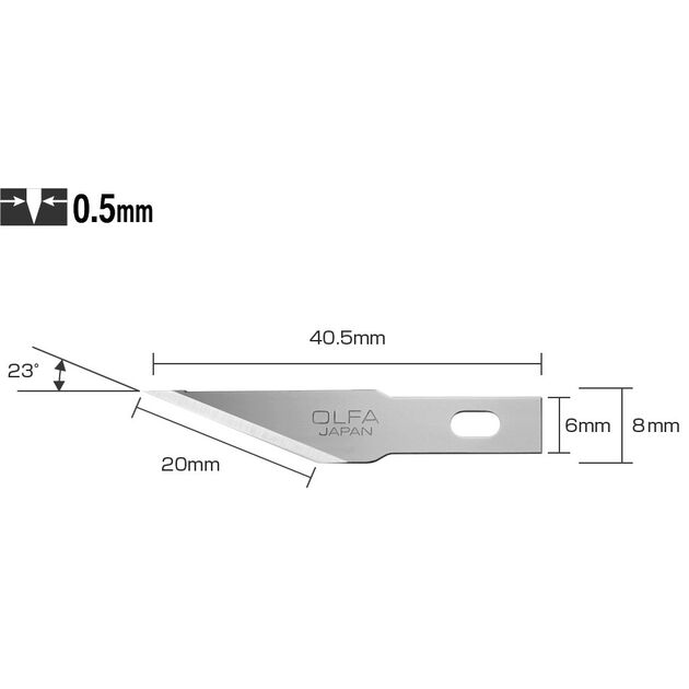 Лезвие-скальпель OLFA KB4-S/5 5шт (OF-KB4-S/5), фото , изображение 2 | SNABZHENIE.com.ua