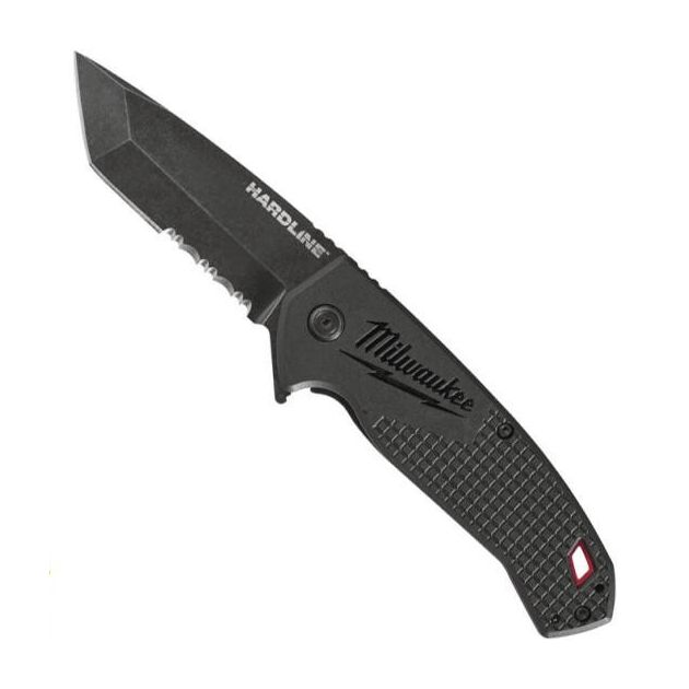 Нож MILWAUKEE HARDLINE 75 мм выкидной с зазубренным лезвием, фото  | SNABZHENIE.com.ua