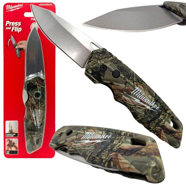 Складной многофункциональный нож FASTBACK™ MILWAUKEE, камуфляжный, фото , изображение 2 | SNABZHENIE.com.ua