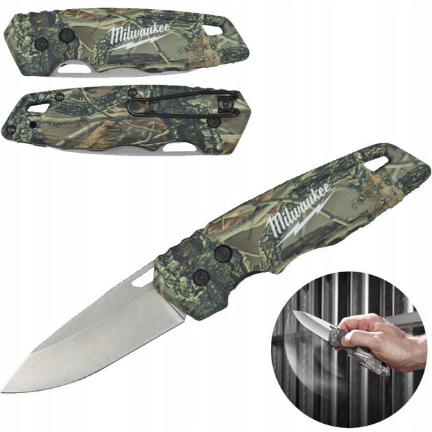 Складной многофункциональный нож FASTBACK™ MILWAUKEE, камуфляжный, фото , изображение 3 | SNABZHENIE.com.ua