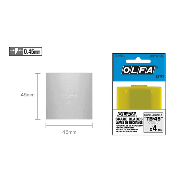 Лезвие-скребок OLFA TB-45 4шт (OF-TB-45), фото  | SNABZHENIE.com.ua