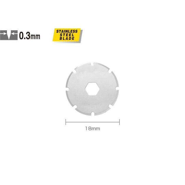 Роликовое лезвие 18мм OLFA PRB18-2 перфорационное из нержавеющей стали (OF-PRB18-2), фото , изображение 2 | SNABZHENIE.com.ua