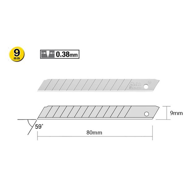 Сегментные лезвия 9мм OLFA ASB-10 10шт (OF-ASB-10), фото , изображение 2 | SNABZHENIE.com.ua