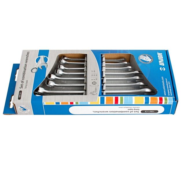 Набор ключей комбинированных удлинённых UNIOR 8 - 19 в картонной упаковке, фото  | SNABZHENIE.com.ua