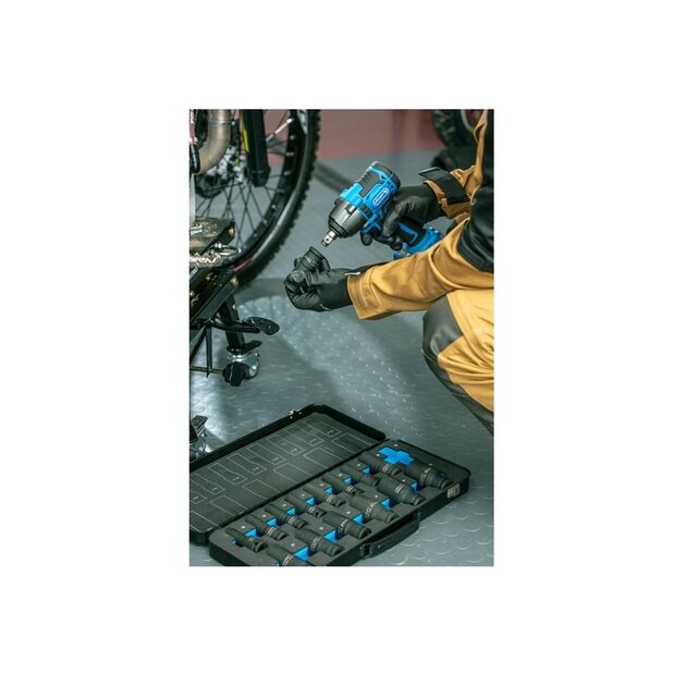 Набор ударных глубоких головок 1/2", 15 шт. в кейсе, CrMo HOEGERT, фото , изображение 3 | SNABZHENIE.com.ua