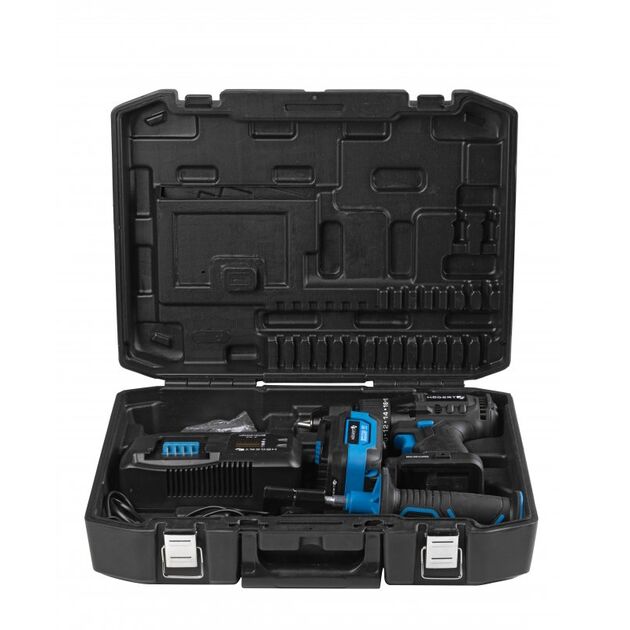 HOEGERT Набор Аккумуляторная бесщеточная дрель-шуруповерт + аккумулятор  + зарядная станция + кейс, фото , изображение 2 | SNABZHENIE.com.ua