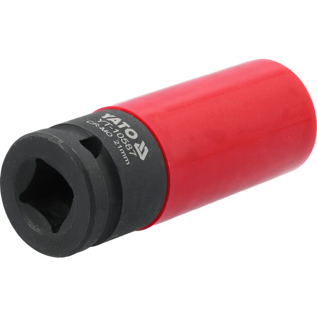 Головка торцева ударна YATO: квадрат- 1/2", М21 мм, l= 85 мм, Cr-Mo,  для алюмінієвих дисків [5/80], фото  | SNABZHENIE.com.ua