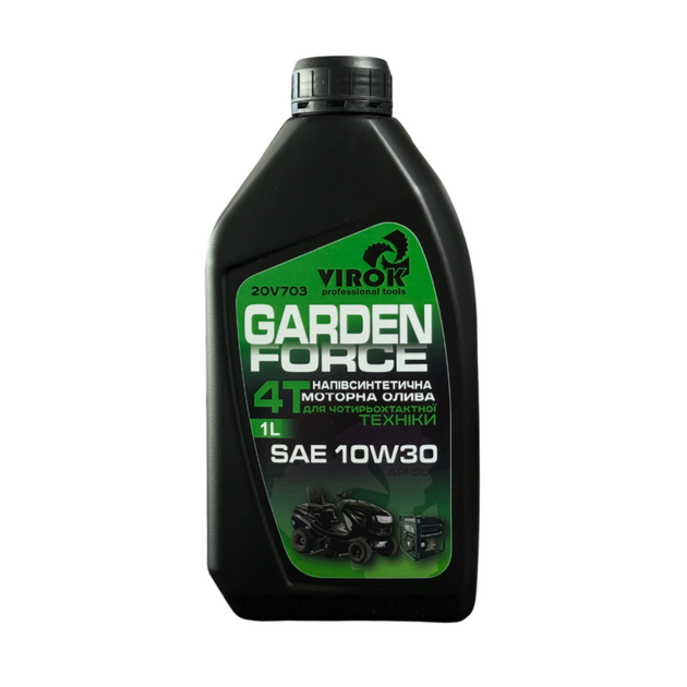 Олива моторна TM VIROK GARDEN FORCE 4T SAE 10W-30  для чотиритактних двигунів напівсинтетична 1 л, фото  | SNABZHENIE.com.ua
