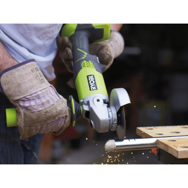 Шлифмашина угловая - болгарка аккумуляторная бесщёточная RYOBI, Ø115мм M18 R18AG-140S (ЗП+1x4,0Aг), фото , зображення 2 | SNABZHENIE.com.ua