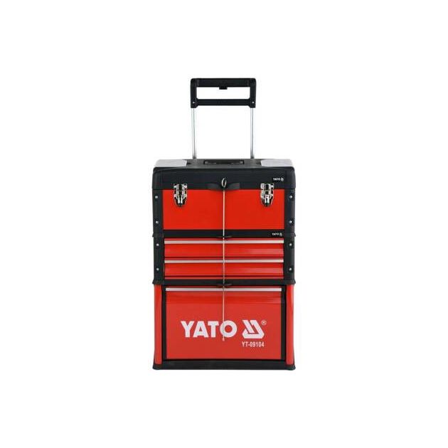 Чемодан-тележка с инструментами YATO, 78 шт, 3 секции, 2 колеса, фото  | SNABZHENIE.com.ua
