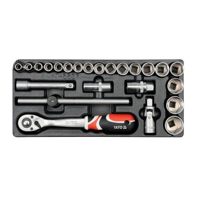Вклад для шкафа YATO, набор насадок 1/2" и аксессуары (YT-5537), фото  | SNABZHENIE.com.ua