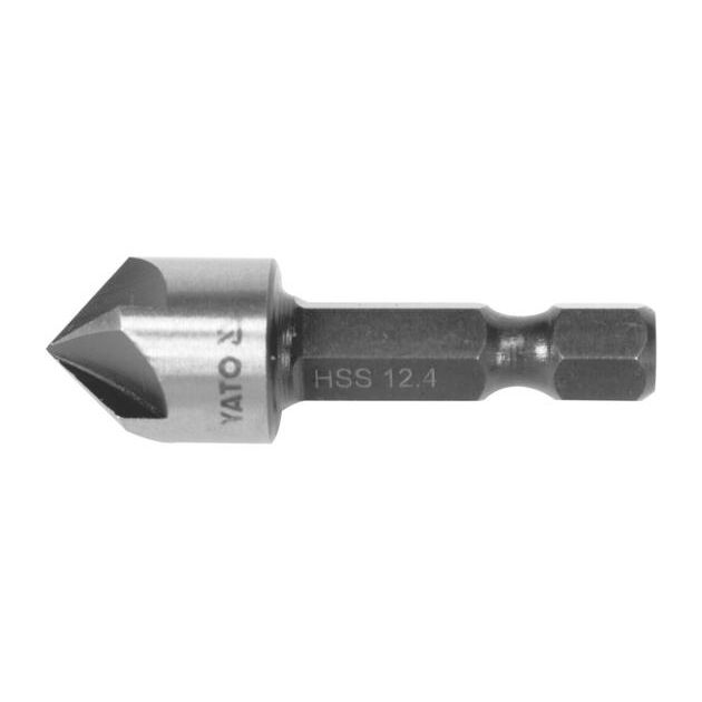 Зенкер конический YATO HSS, 12.4 мм, l = 40 мм, 5 кромок, HEX 1/4, фото  | SNABZHENIE.com.ua