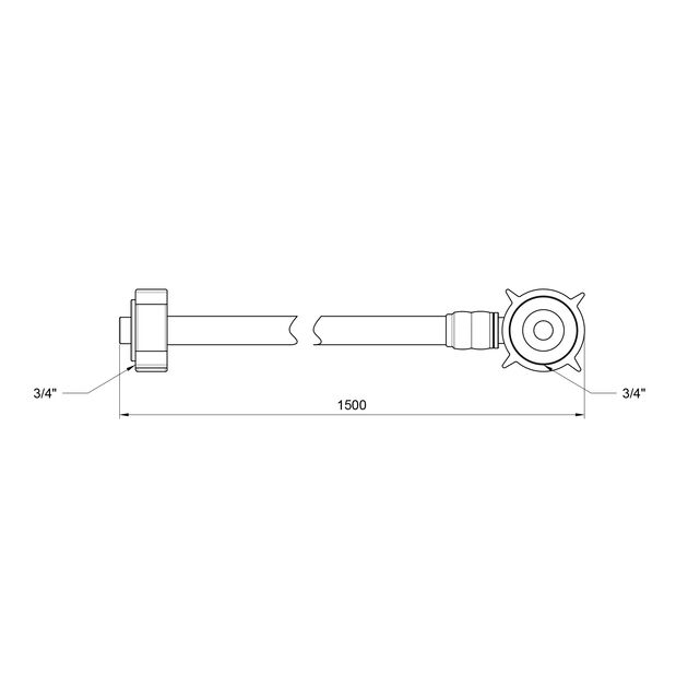 Шланг залив Thermo Alliance Standart для стиральной машины 150 см SD095W150, фото , зображення 2 | SNABZHENIE.com.ua
