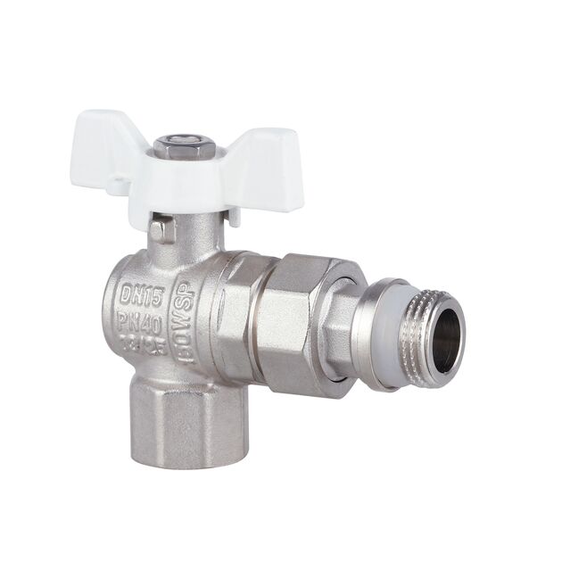 Кран шаровой "Американка" Thermo Alliance Forte 1/2" с антипротечкой угловой SF223W15, фото , зображення 3 | SNABZHENIE.com.ua