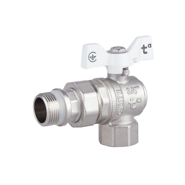 Кран шаровой "Американка" Thermo Alliance Forte 3/4" с антипротечкой угловой SF223W20, фото  | SNABZHENIE.com.ua